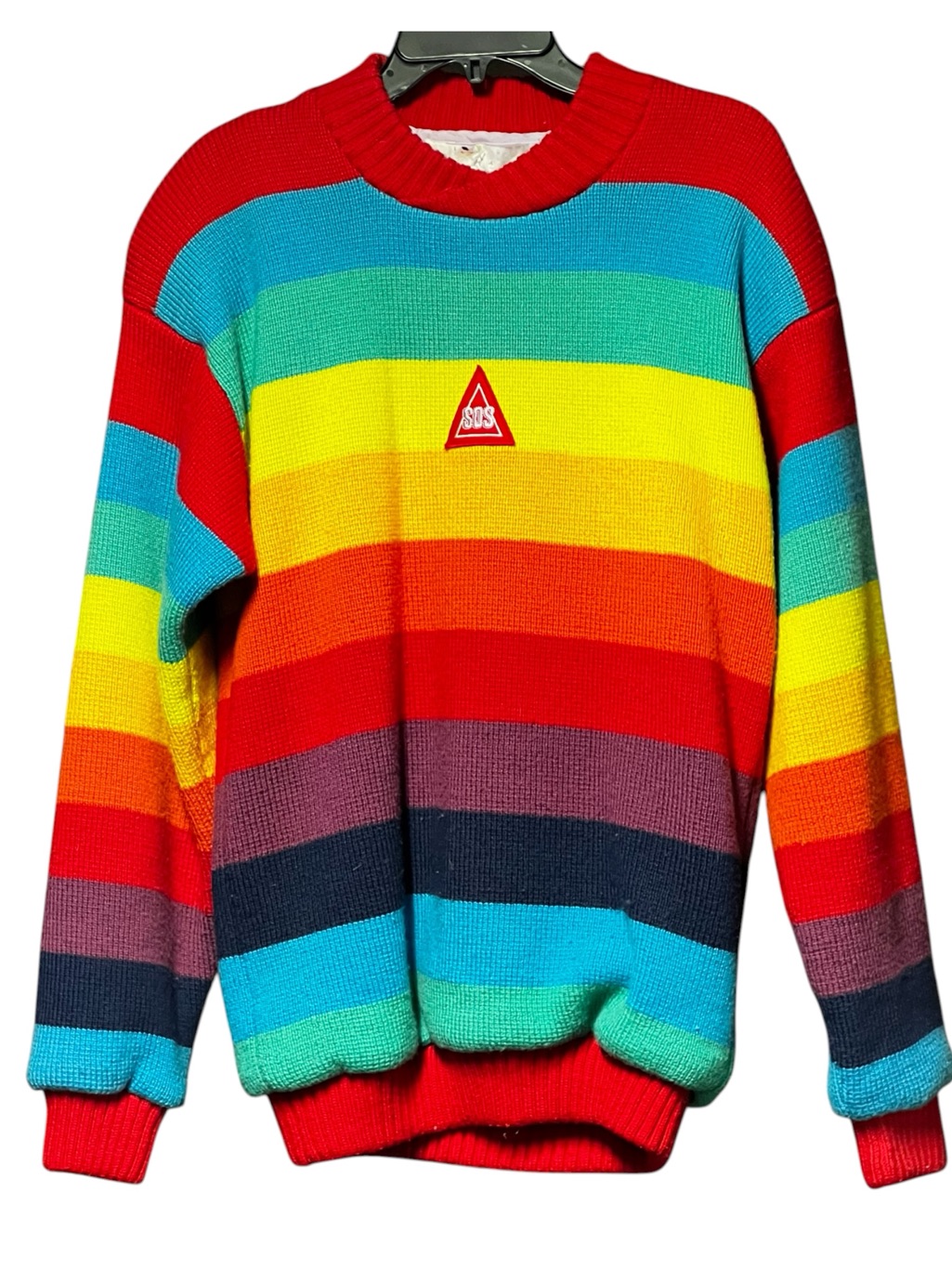Sos Sportswear Of Sweden Retro Unisex Wool Blend Rainbow Sweater